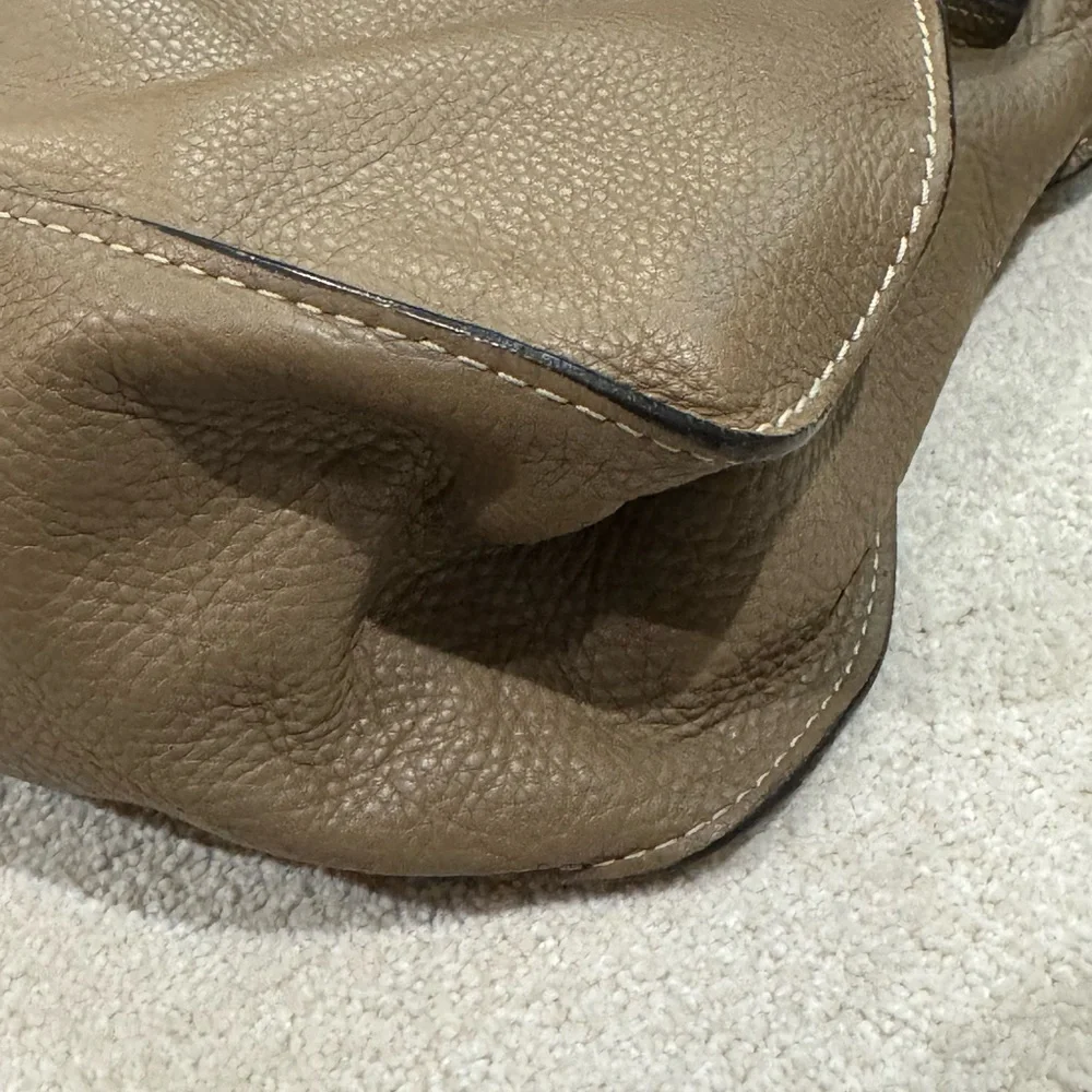 Chloe Medium Marcie double carry handbag purse in nut leather brown taupe - Picture 7 of 17